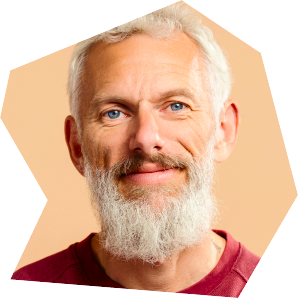 White bearded Man Headshot
