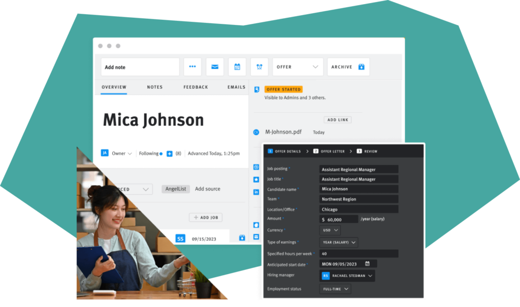 Screenshot of Lever's recruitment software for small businesses