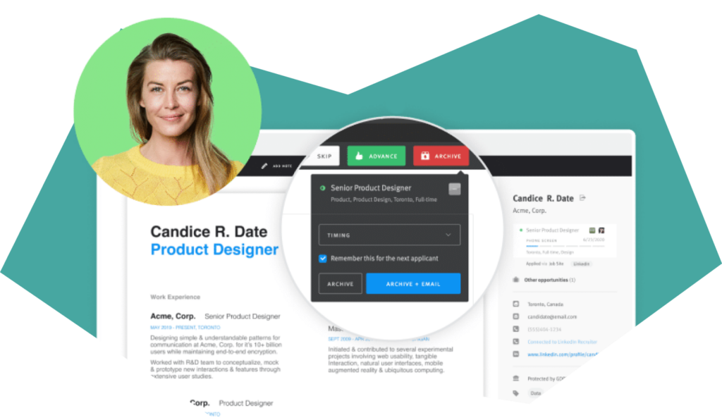 Screenshot of Lever's hiring software