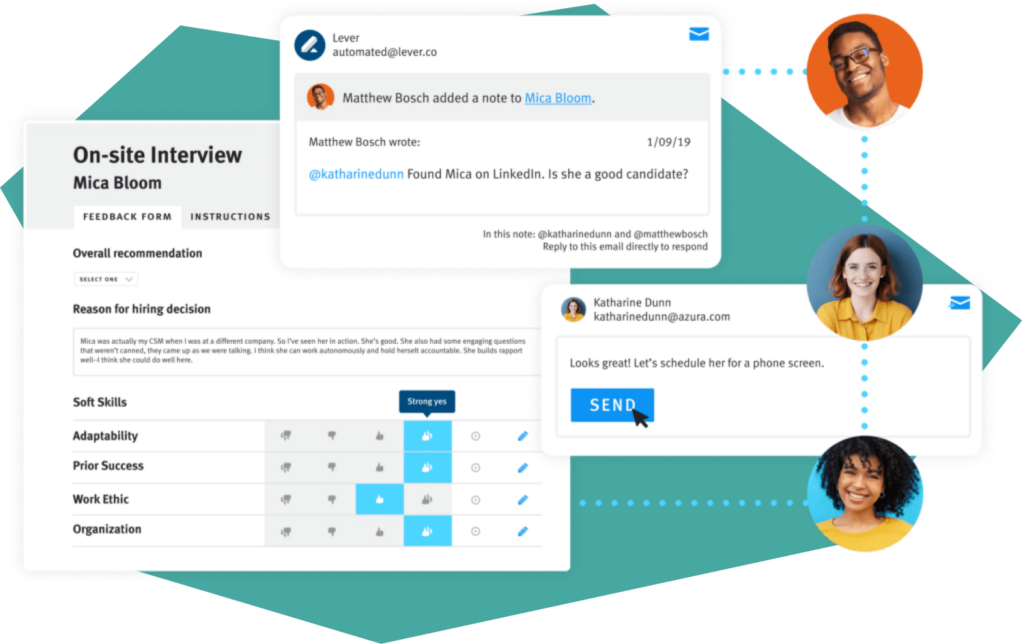 Screenshot of Lever's hiring software